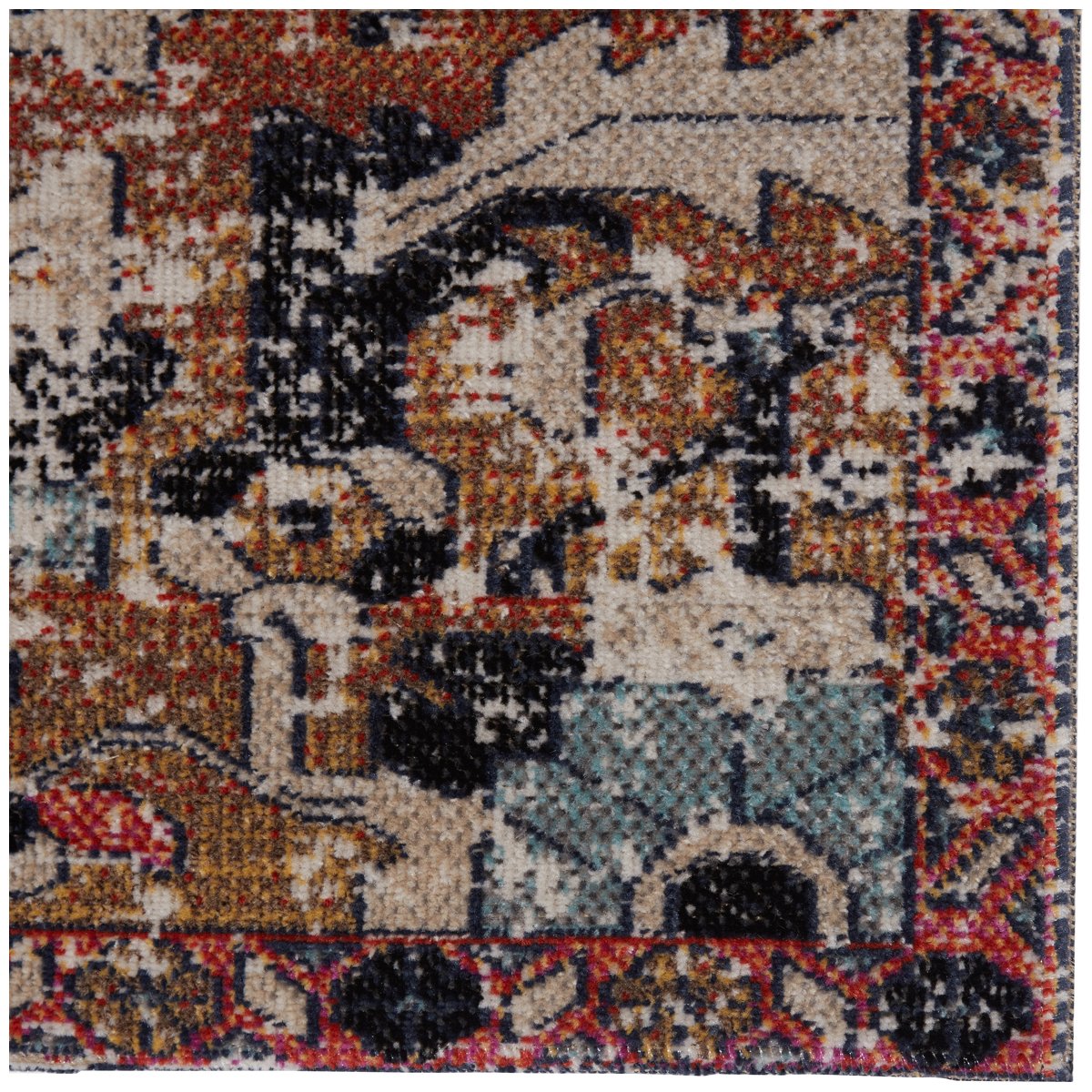 Jaipur Polaris Ansilar Medallion Floral Orange Blue POL27 Rug