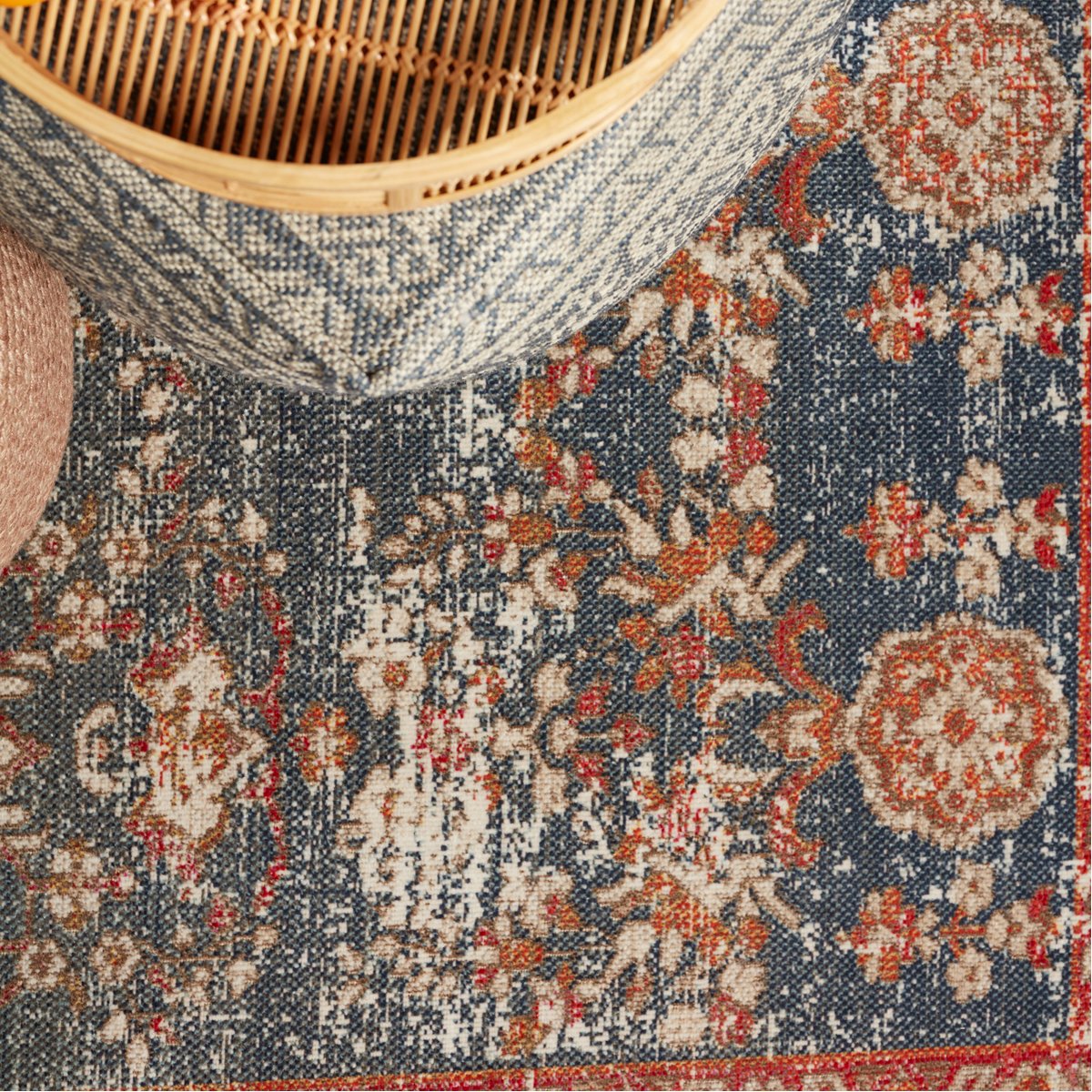 Jaipur Polaris Freemond Medallion Floral Blue Red POL28 Rug