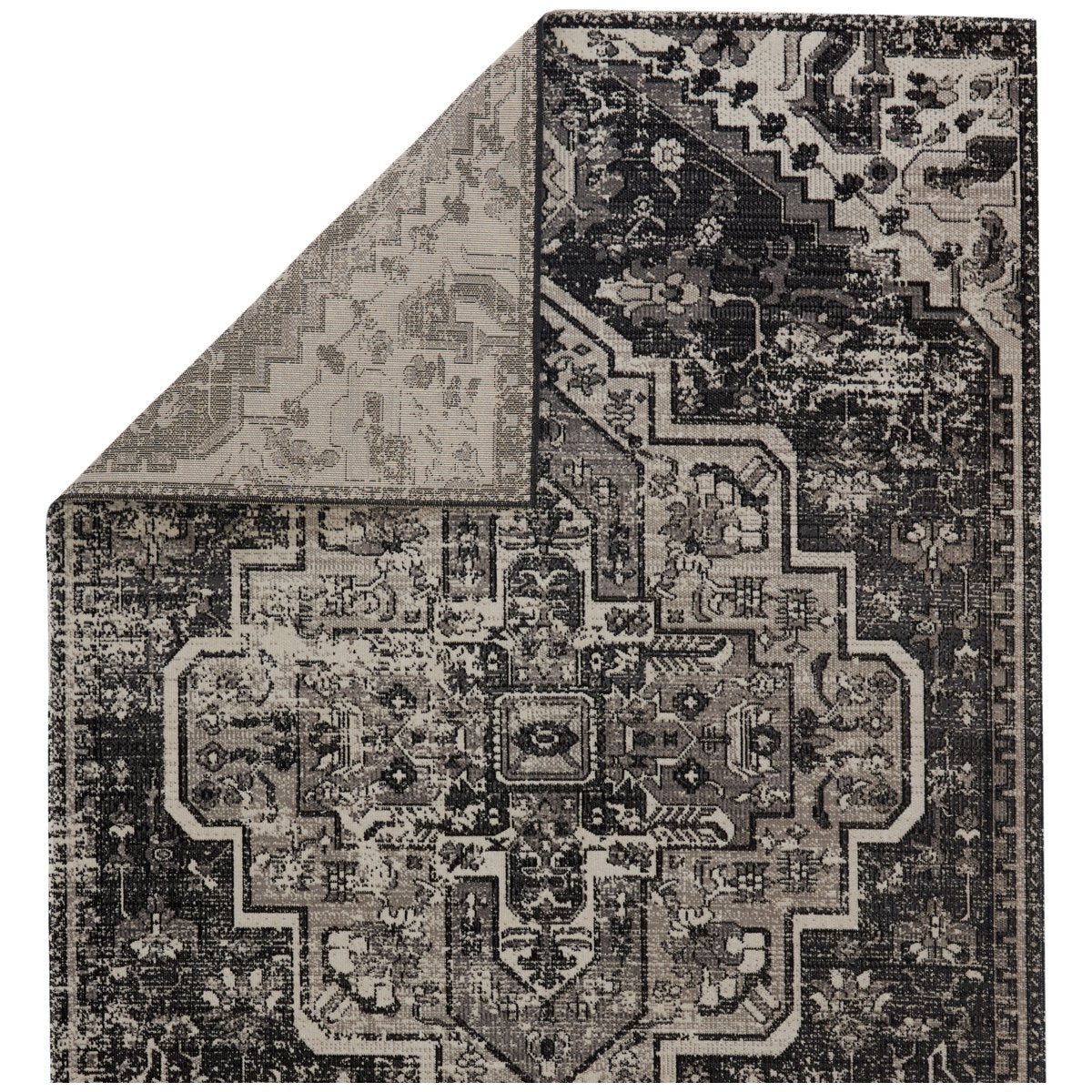 Jaipur Polaris Ellery Medallion Floral Black Gray POL29 Rug