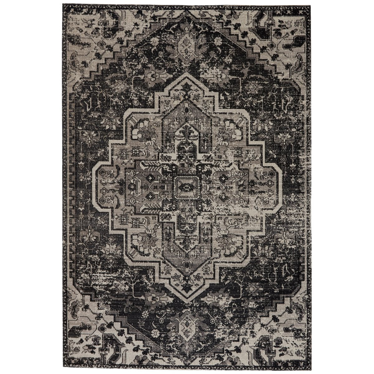 Jaipur Polaris Ellery Medallion Floral Black Gray POL29 Rug