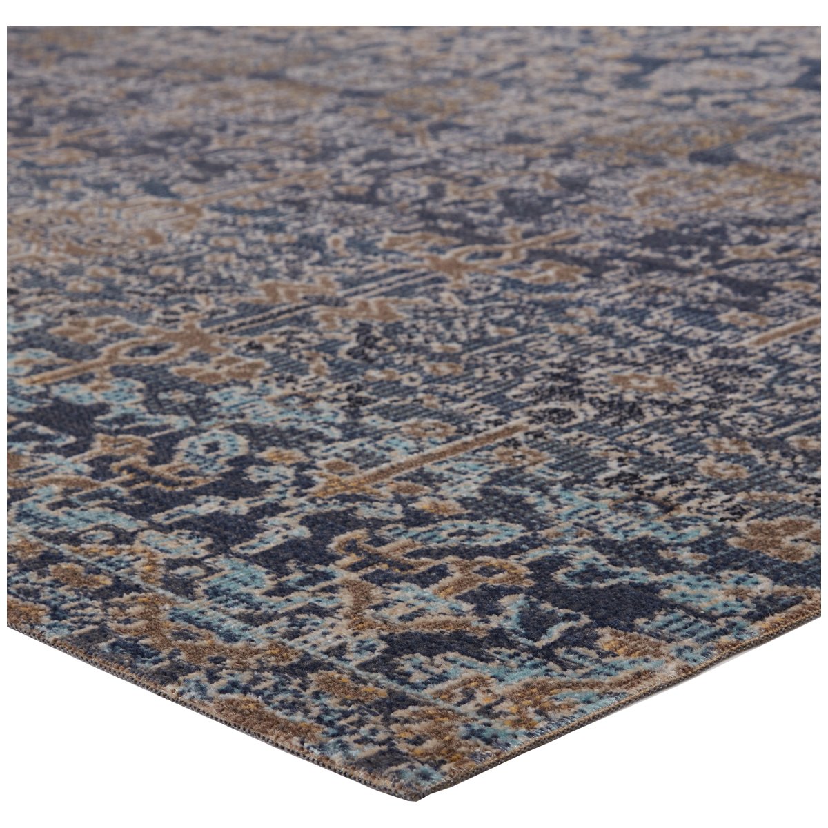 Jaipur Polaris Bodega Trellis Floral Dark Blue Gold POL31 Rug