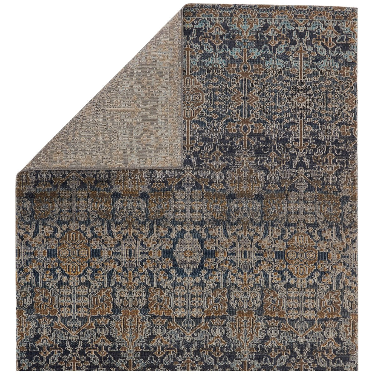 Jaipur Polaris Bodega Trellis Floral Dark Blue Gold POL31 Rug