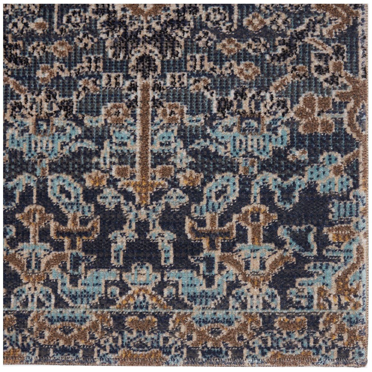 Jaipur Polaris Bodega Trellis Floral Dark Blue Gold POL31 Rug