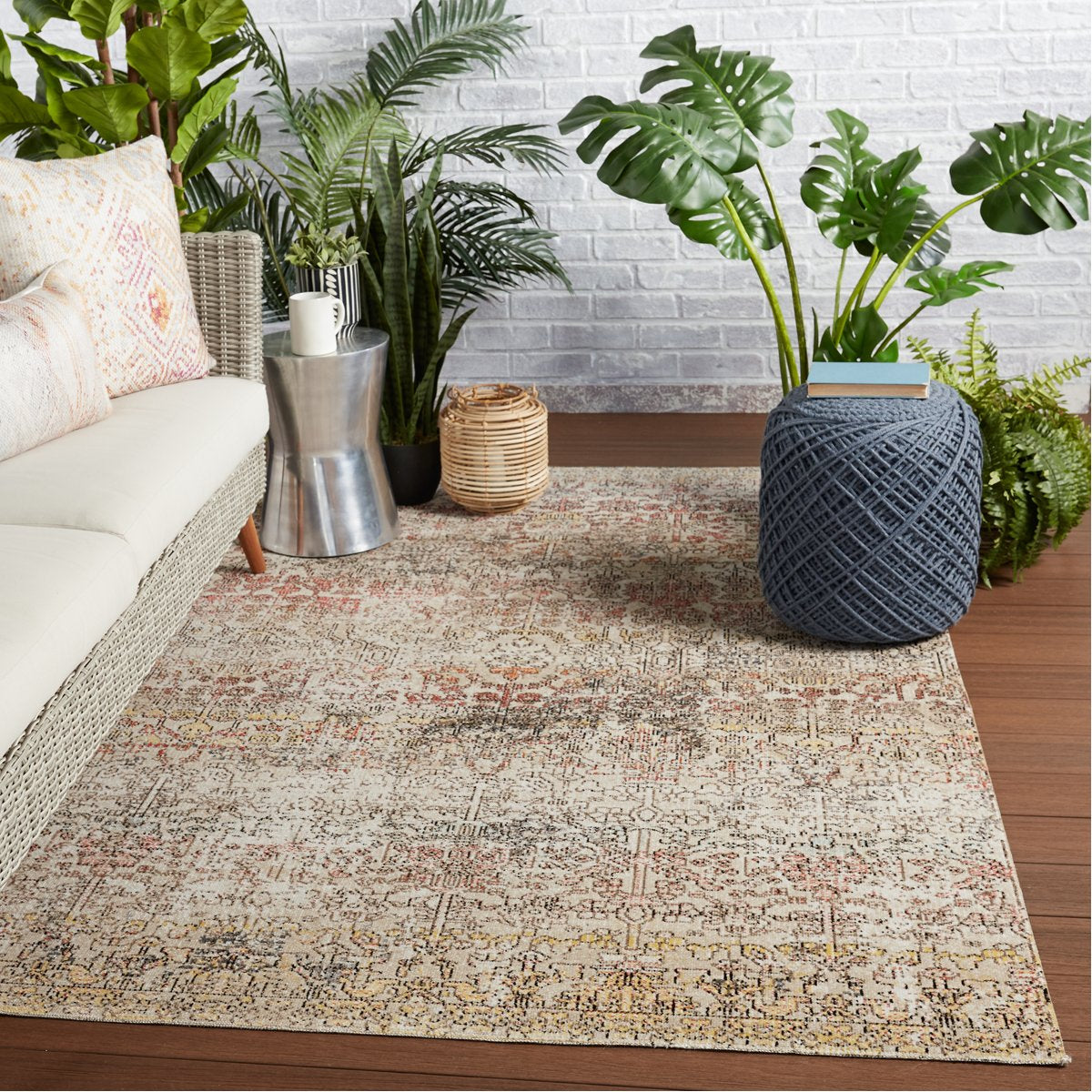 Jaipur Polaris Bodega Trellis Floral Multicolor Beige POL33 Rug