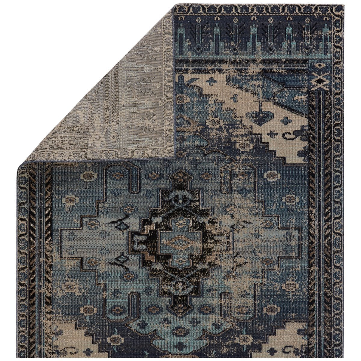 Jaipur Polaris Cicero Medallion Tribal Blue Gray POL39 Rug