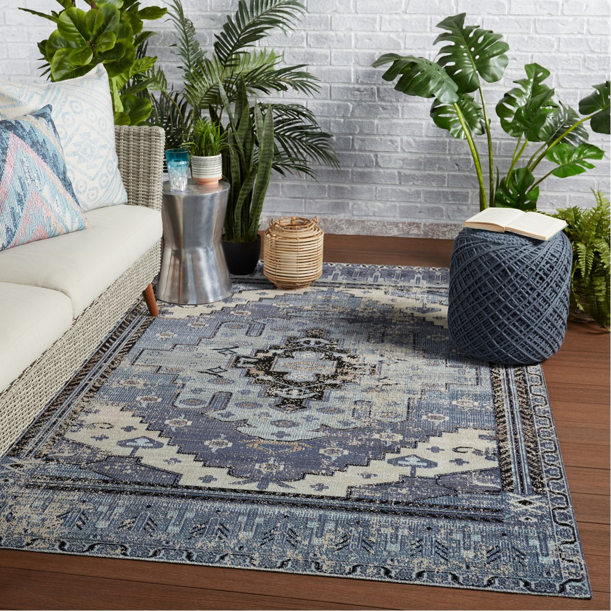 Jaipur Polaris Cicero Medallion Tribal Blue Gray POL39 Rug