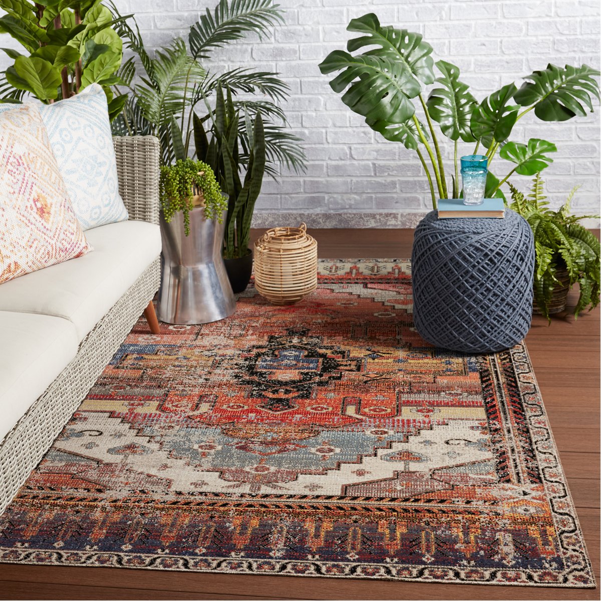 Jaipur Polaris Cicero Medallion Tribal Multicolor Orange POL40 Rug