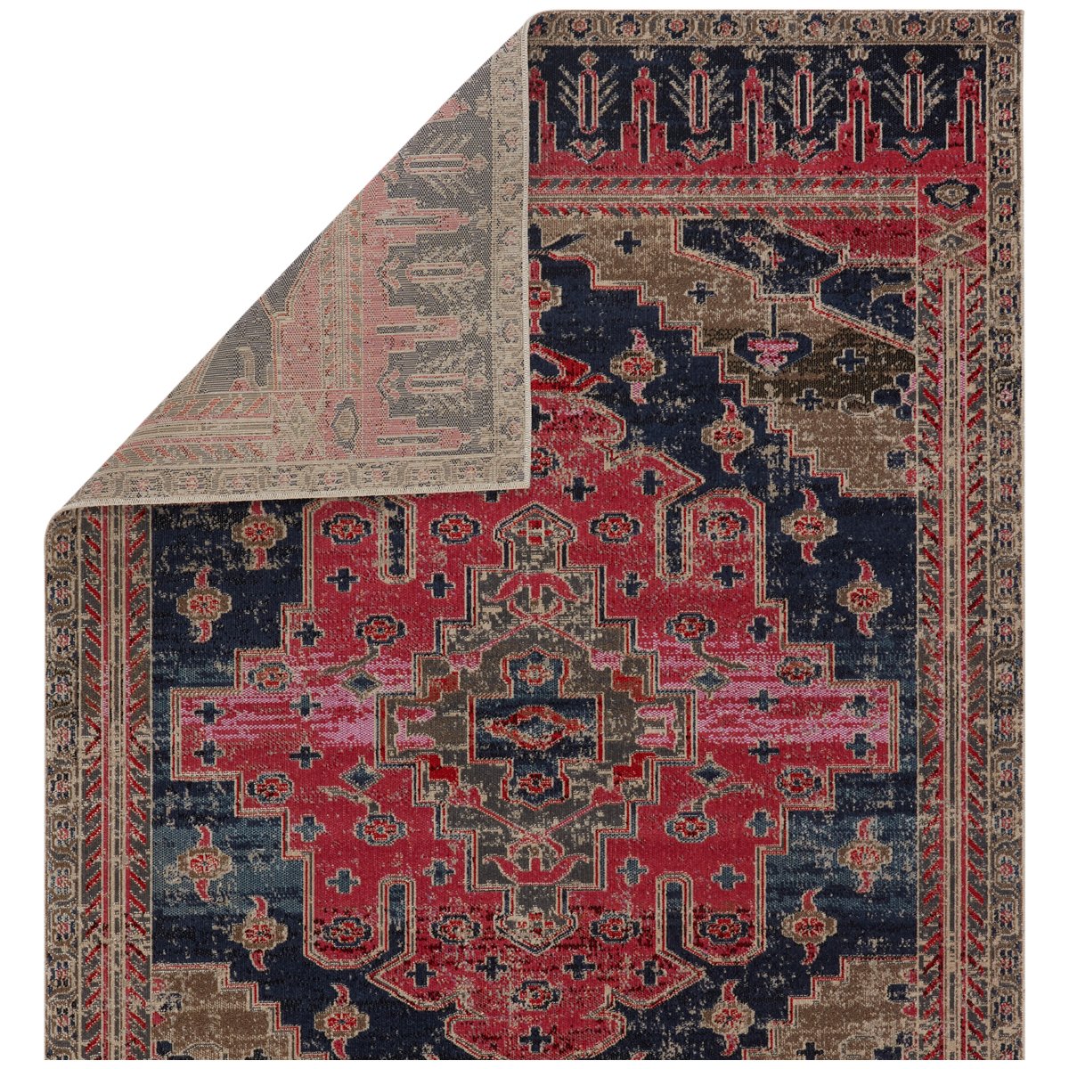 Jaipur Polaris Cicero Medallion Tribal Pink Blue POL44 Rug