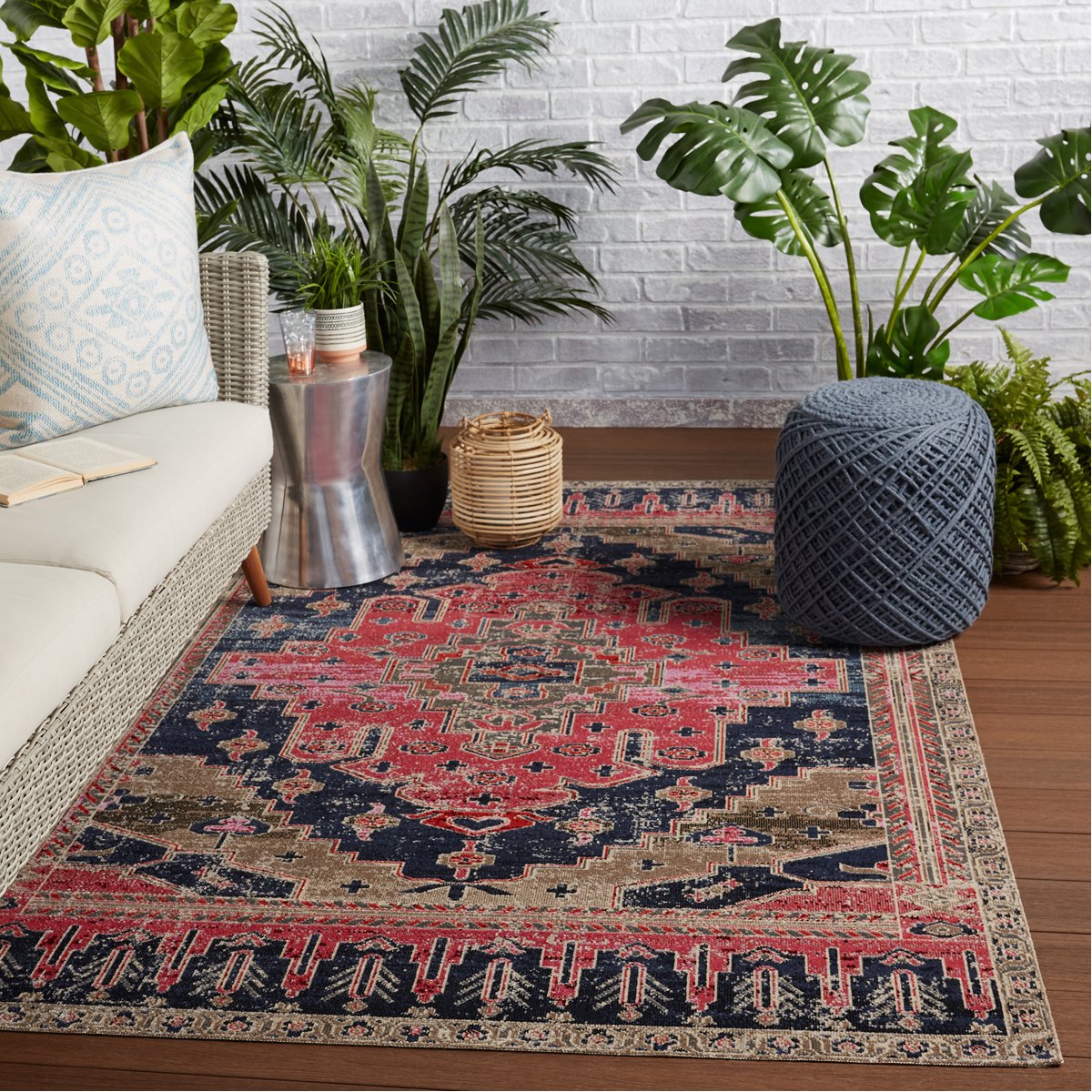 Jaipur Polaris Cicero Medallion Tribal Pink Blue POL44 Rug