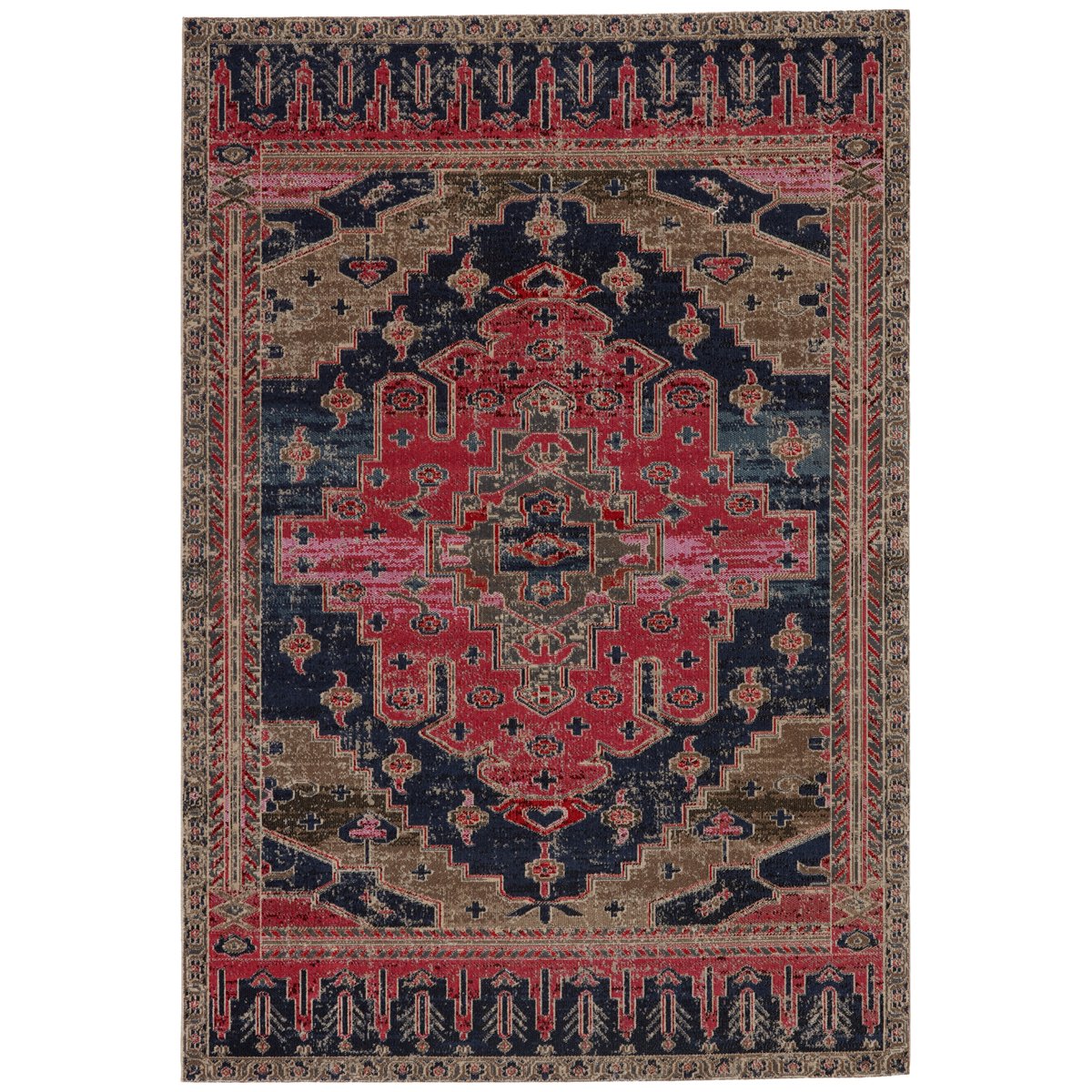 Jaipur Polaris Cicero Medallion Tribal Pink Blue POL44 Rug