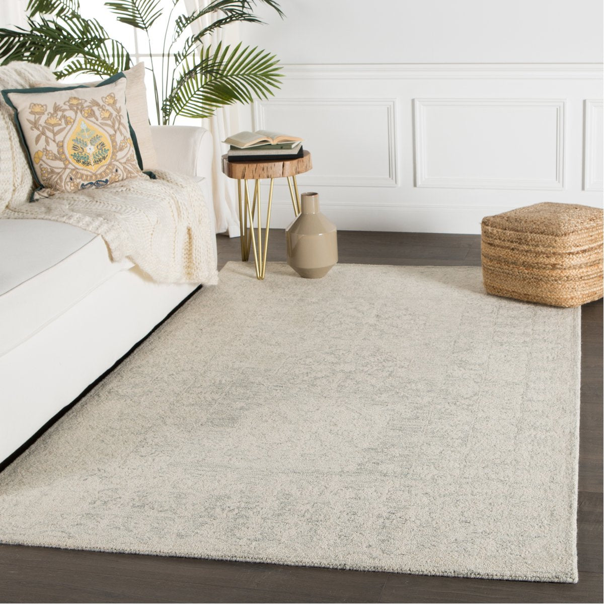 Jaipur Province Linde Medallion Gray White PRO01 Rug