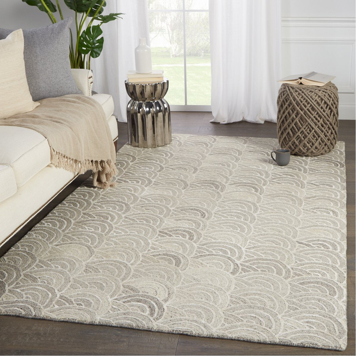 Jaipur Pathways by Verde Home Tokyo Geometric Trellis Gray PVH02 Rug