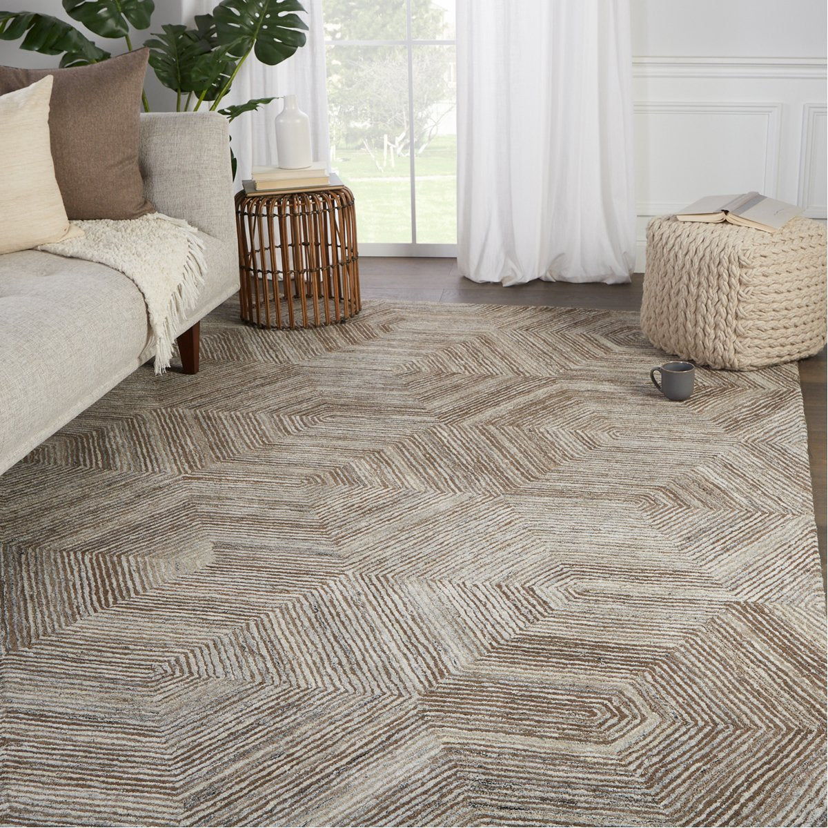 Jaipur Pathways by Verde Home Rome Geometric Brown PVH05 Rug