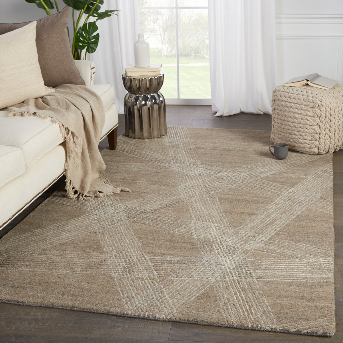 Jaipur Pathways by Verde Home Delhi Trellis Geometric Brown PVH06 Rug