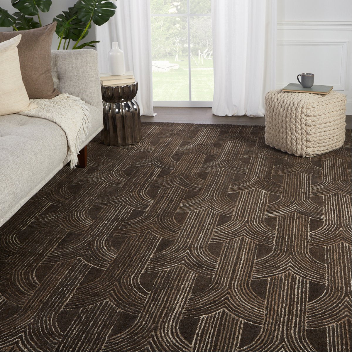 Jaipur Pathways by Verde Home Manhattan Trellis Brown PVH09 Rug