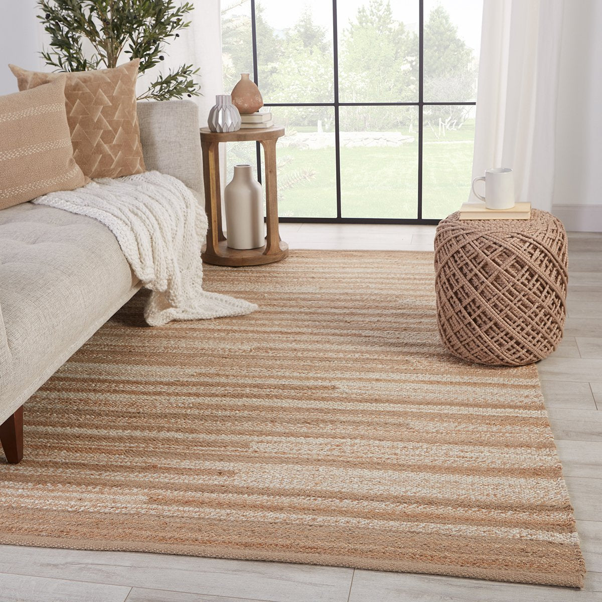 Jaipur Rampart Avena Stripes Beige Cream RAM01 Rug