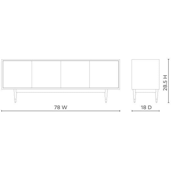 Villa &amp; House Raymond 4-Door Cabinet - White