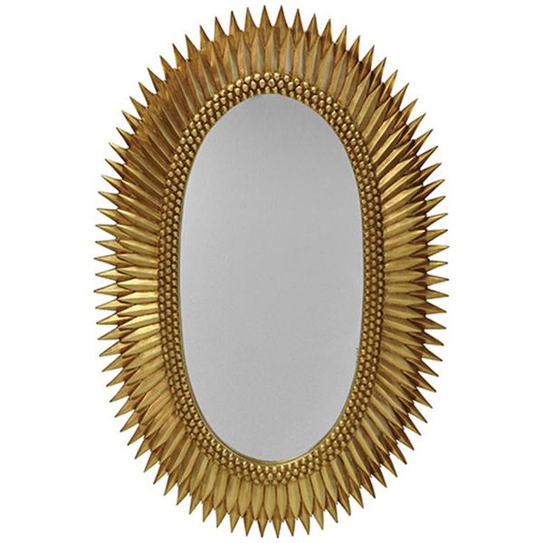 Worlds Away Oval Starburst Mirror