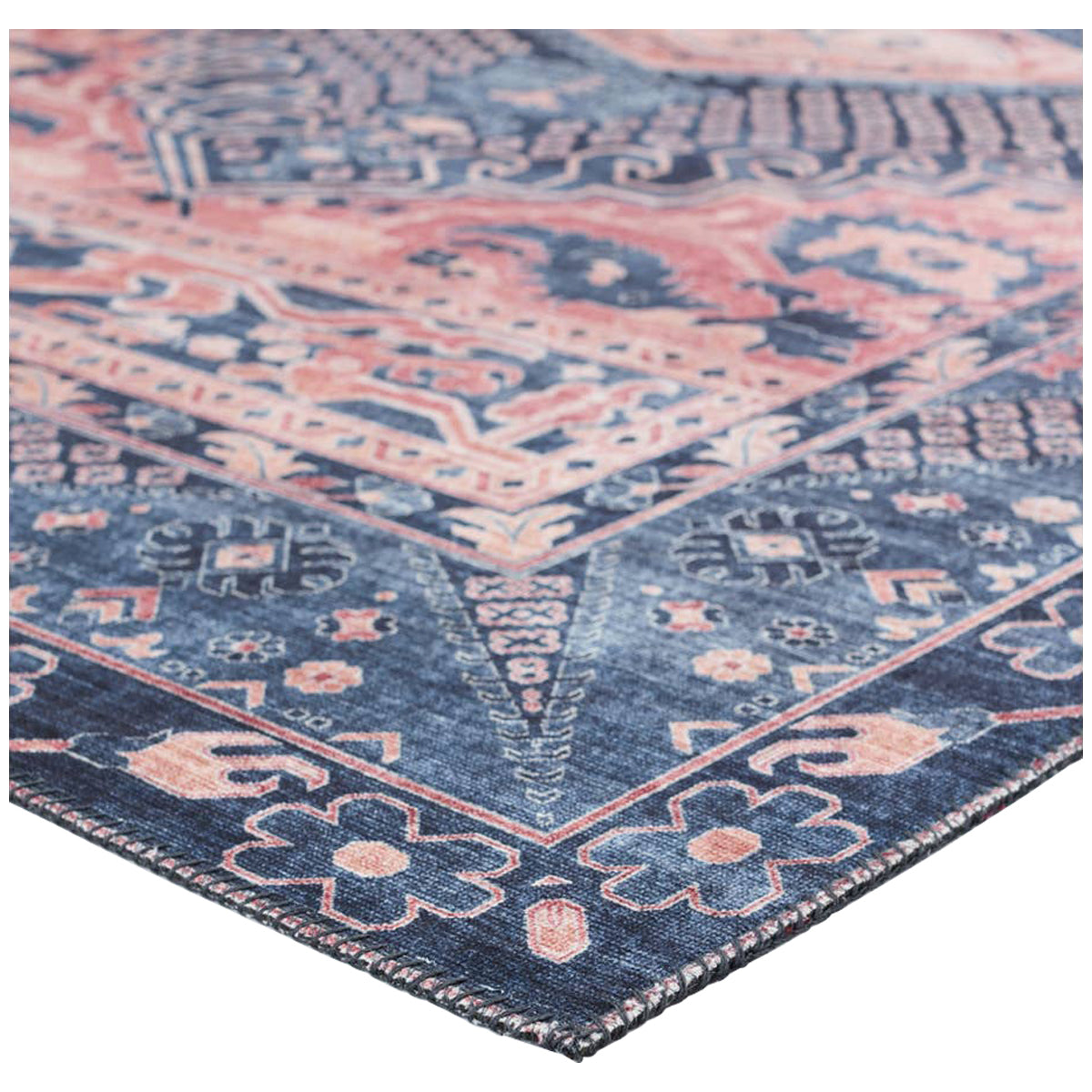 Jaipur Keyara by Nikki Chu Issa Medallion Dark Blue Pink KNC02 Rug