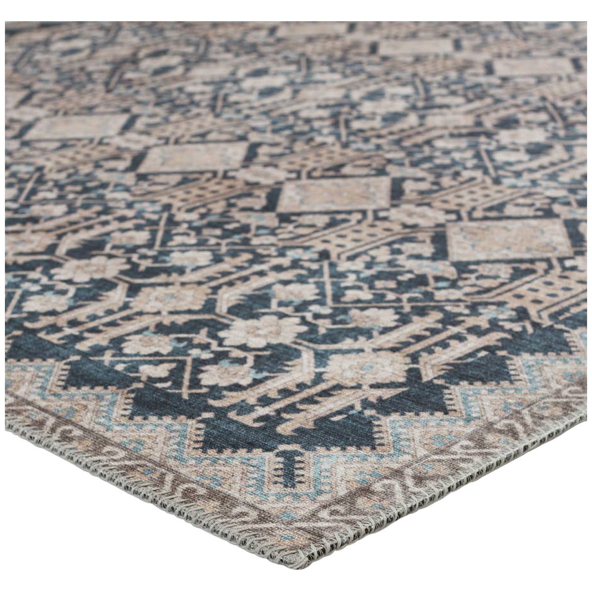 Jaipur Keyara by Nikki Chu Dalia Trellis Dark Blue Tan KNC07 Rug