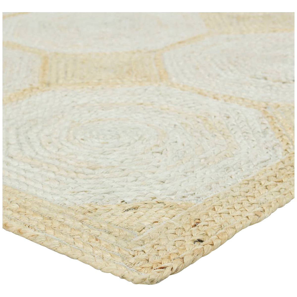 Jaipur Naturals Tobago Fiorita Geometric Light Beige White NAT43 Rug