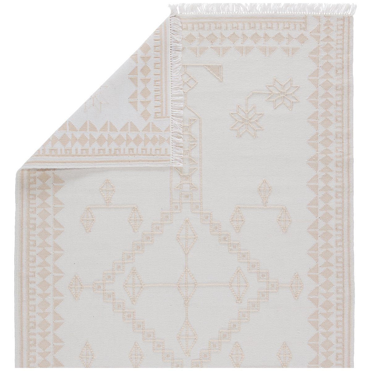 Jaipur Revelry Ollin Medallion Tribal White Cream RVR01 Rug