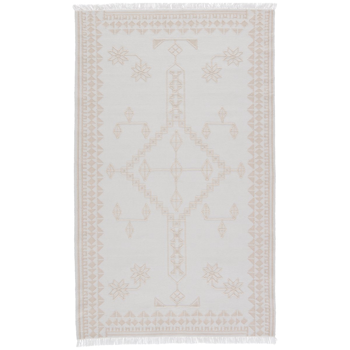 Jaipur Revelry Ollin Medallion Tribal White Cream RVR01 Rug