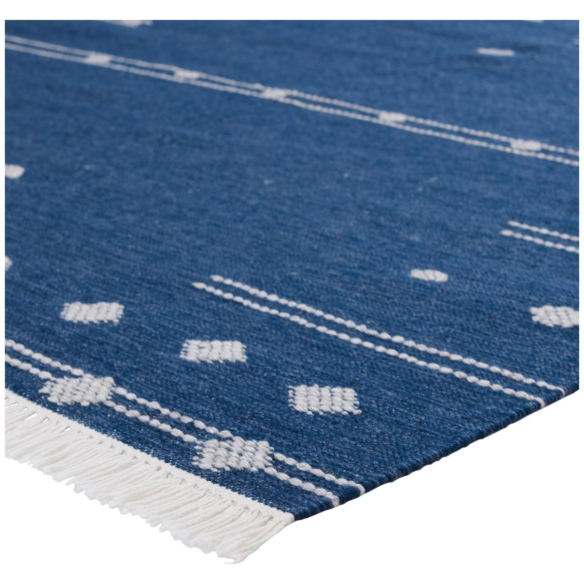 Jaipur Revelry Calli Geometric Tribal Blue White RVR02 Rug