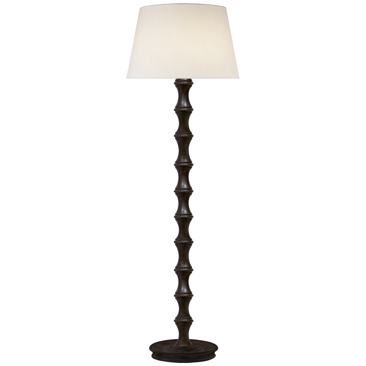 Visual Comfort Bamboo Floor Lamp with Linen Shade