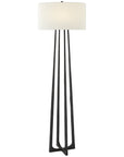 Visual Comfort Scala Large Hand-Forged Floor Lamp with Linen Shade