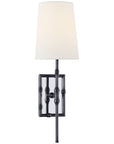 Visual Comfort Grenol Single Modern Bamboo Sconce with Linen Shade