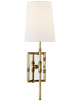 Visual Comfort Grenol Single Modern Bamboo Sconce with Linen Shade