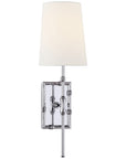 Visual Comfort Grenol Single Modern Bamboo Sconce with Linen Shade