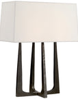 Visual Comfort Scala Hand-Forged Bedside Lamp with Linen Shade