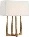 Visual Comfort Scala Hand-Forged Bedside Lamp with Linen Shade