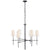 Visual Comfort Grenol Medium Modern Bamboo Chandelier with Linen Shade