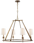 Visual Comfort Etoile Round Chandelier with Linen Shades