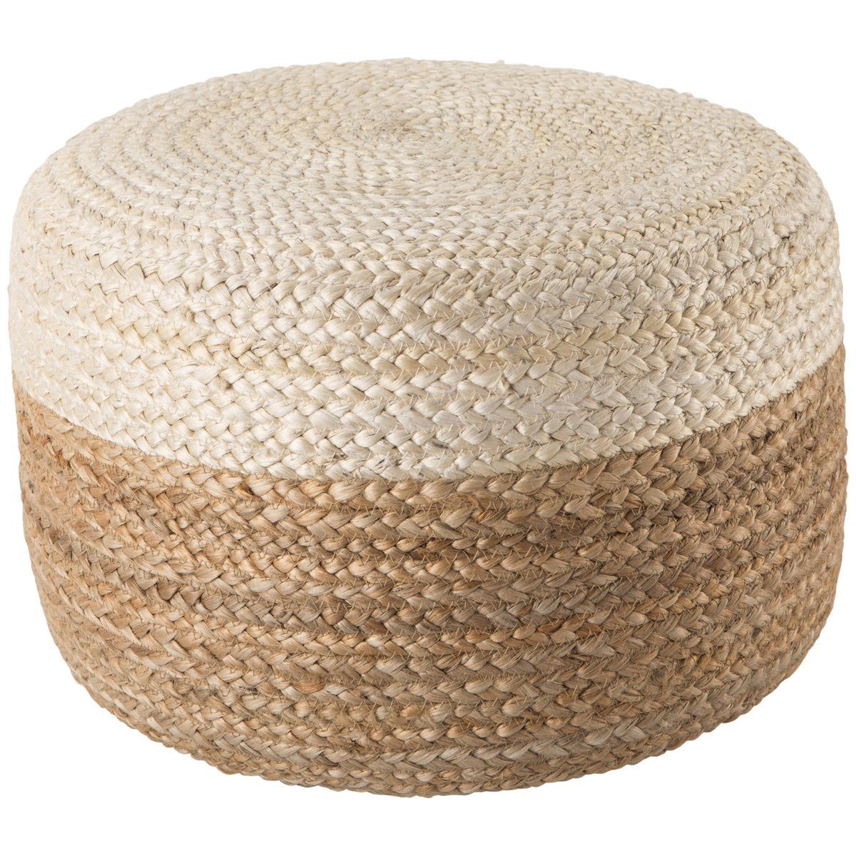 Jaipur Saba Oliana Ombre Stripes White Beige SAA09 Cylinder Pouf