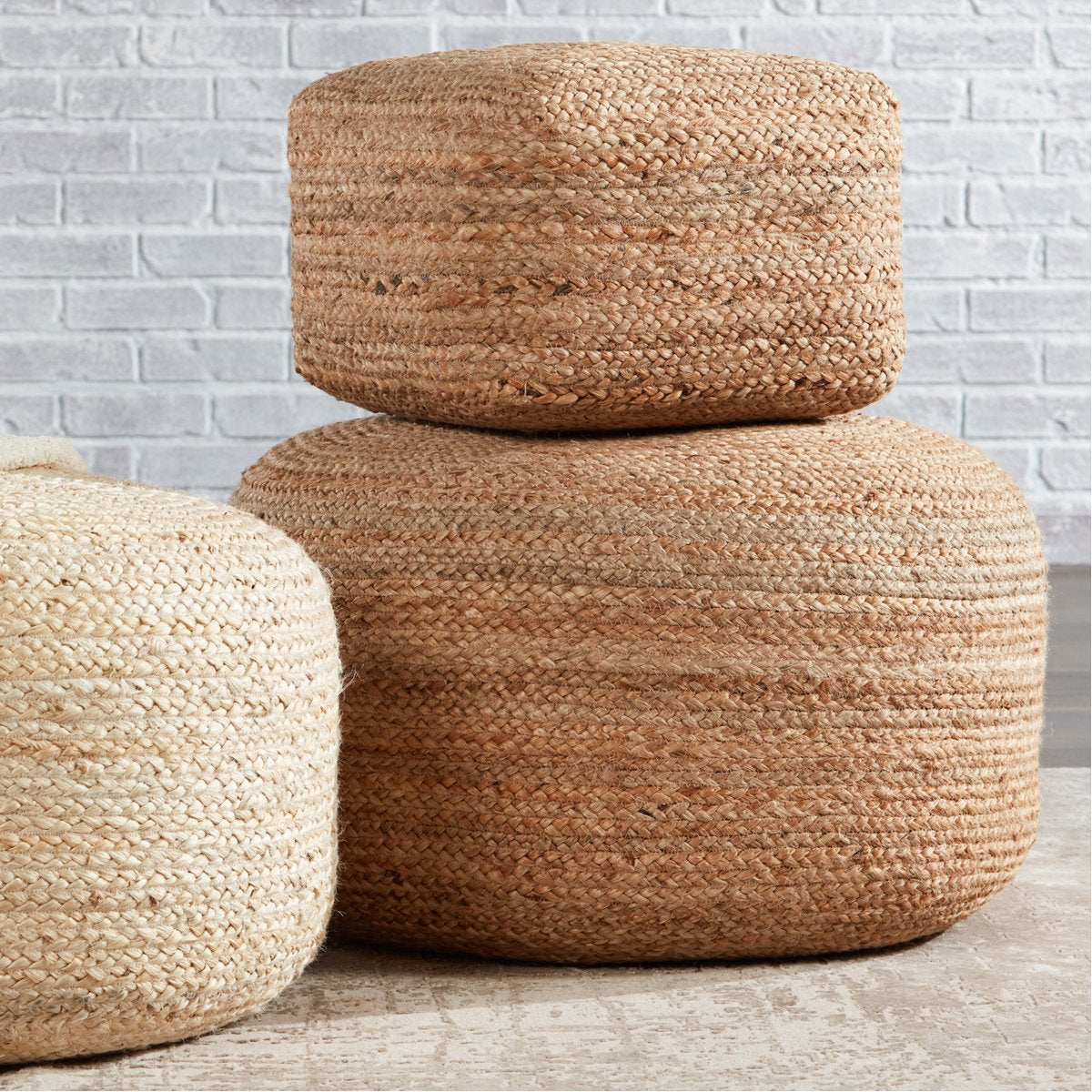 Jaipur Saba Mesa Solid Natural SAA14 Cylinder Pouf