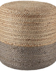 Jaipur Saba Oliana Ombre Stripes Taupe Beige SAA17 Cylinder Pouf