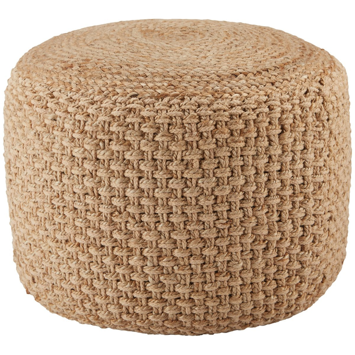 Jaipur Saba Kealani Trellis Textured Beige SAA21 Cylinder Pouf