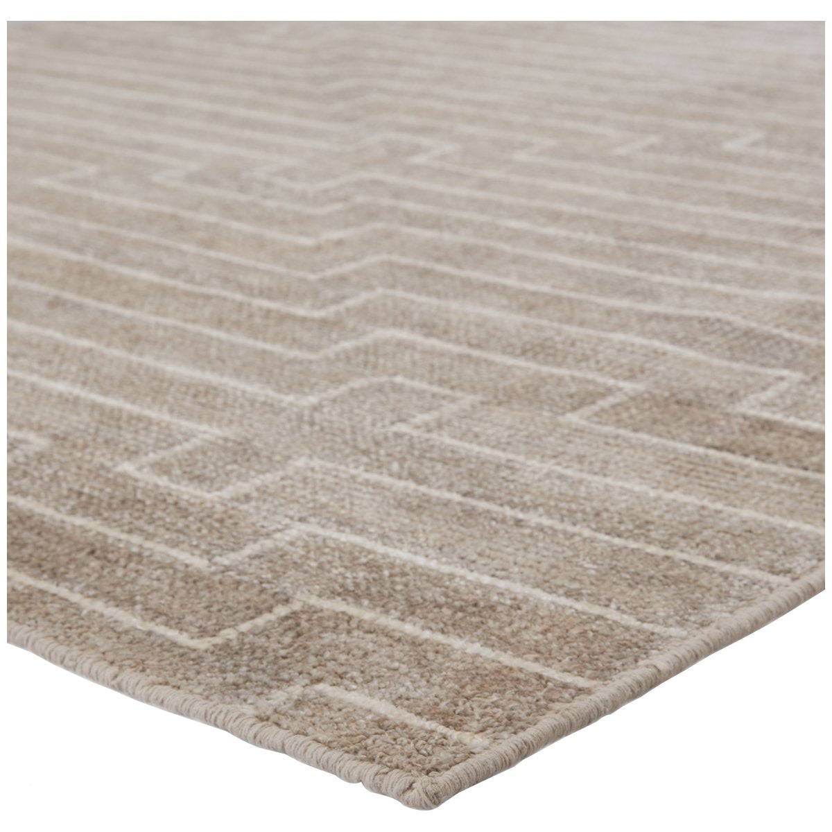 Jaipur Satellite Alloy Stripes Geometric Light Taupe White SAT08 Rug