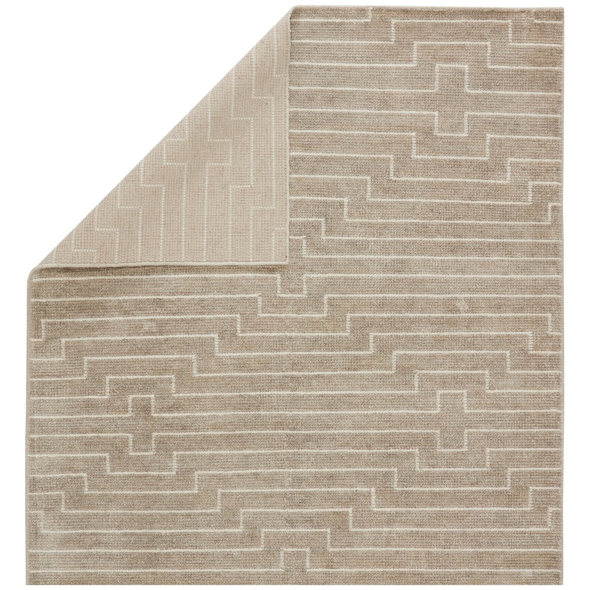 Jaipur Satellite Alloy Stripes Geometric Light Taupe White SAT08 Rug