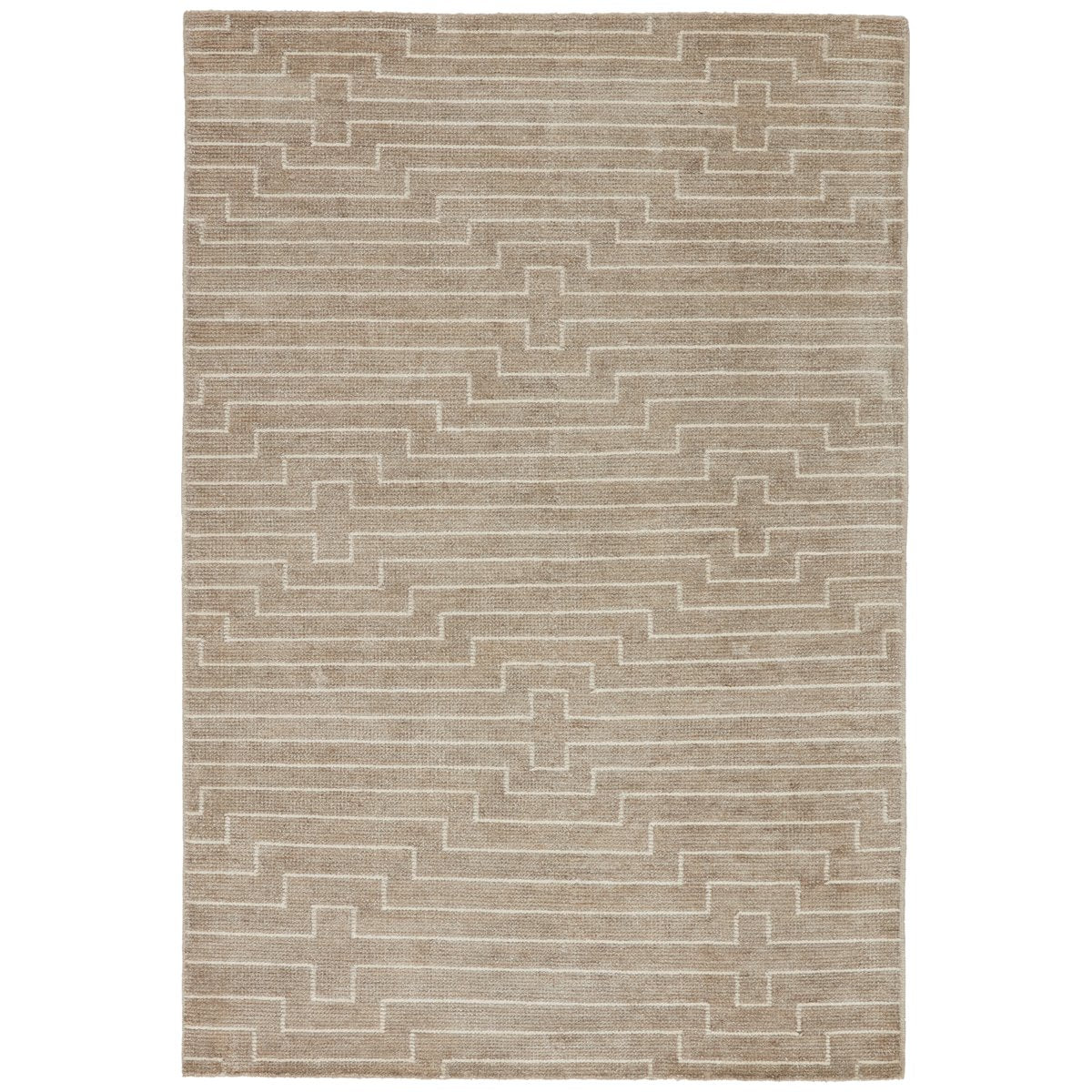 Jaipur Satellite Alloy Stripes Geometric Light Taupe White SAT08 Rug