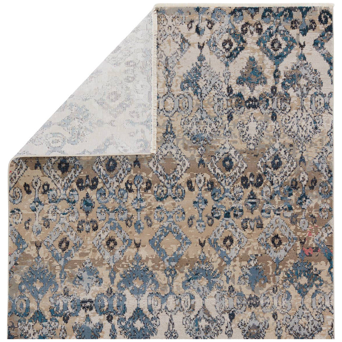 Jaipur Sanaa by Nikki Chu Asani Ikat Blue Tan SBC02 Area Rug