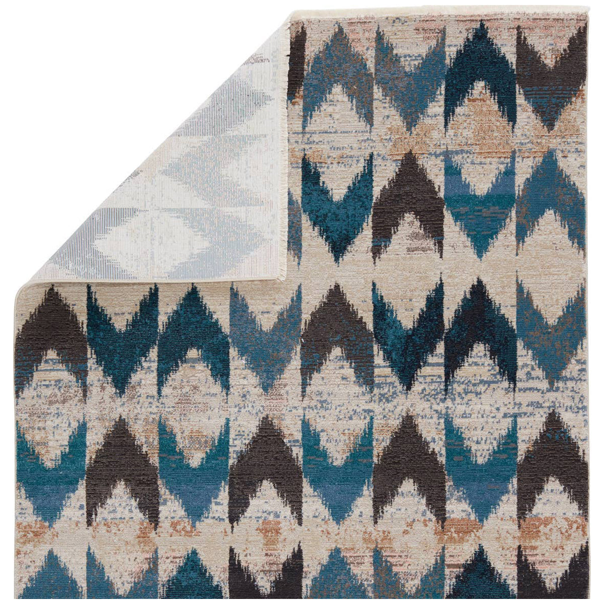 Jaipur Sanaa by Nikki Chu Zevi Chevron Blue Beige SBC06 Area Rug