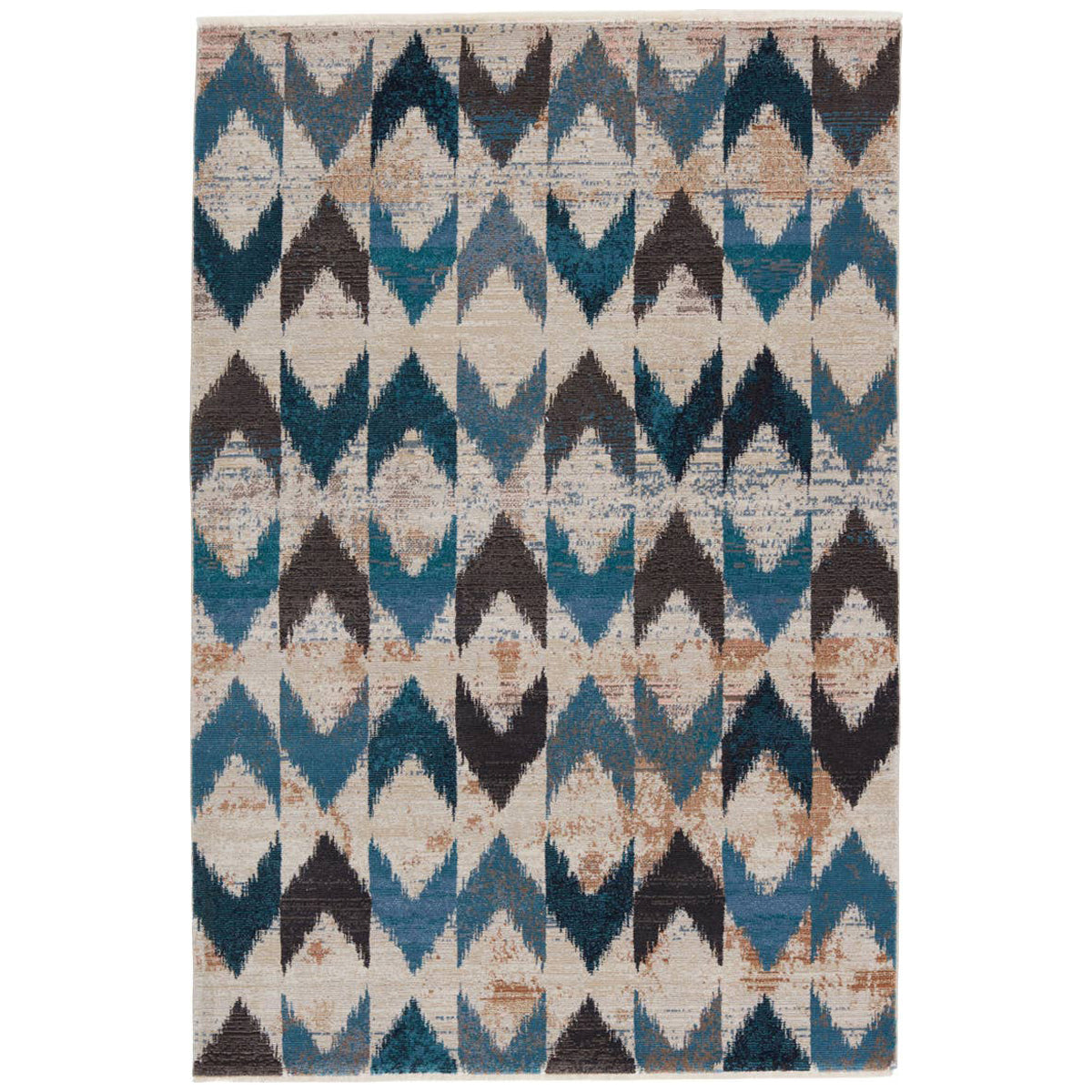 Jaipur Sanaa by Nikki Chu Zevi Chevron Blue Beige SBC06 Area Rug