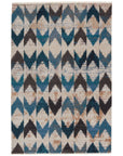 Jaipur Sanaa by Nikki Chu Zevi Chevron Blue Beige SBC06 Area Rug