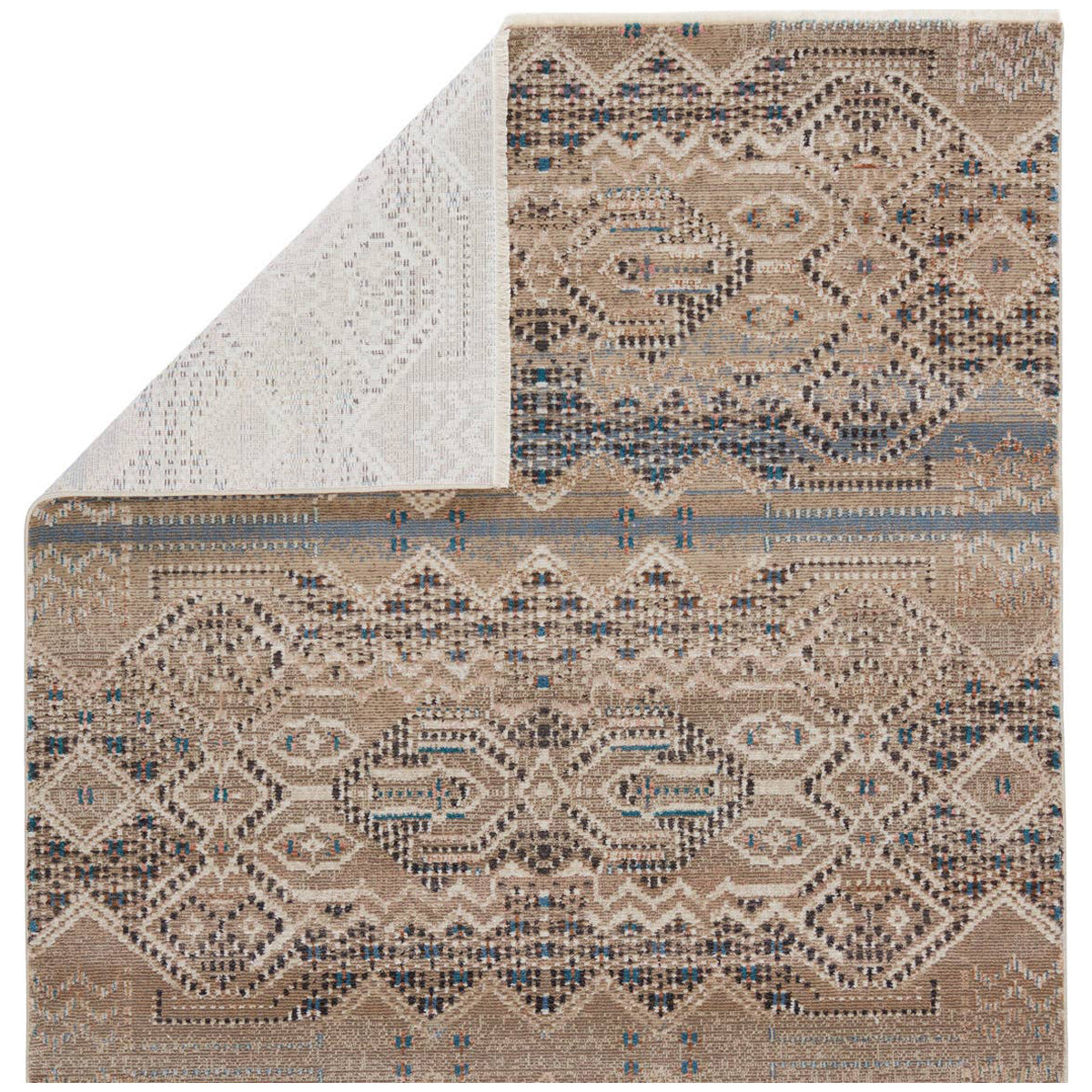 Jaipur Sanaa by Nikki Chu Tamari Tribal Tan Blue SBC09 Area Rug