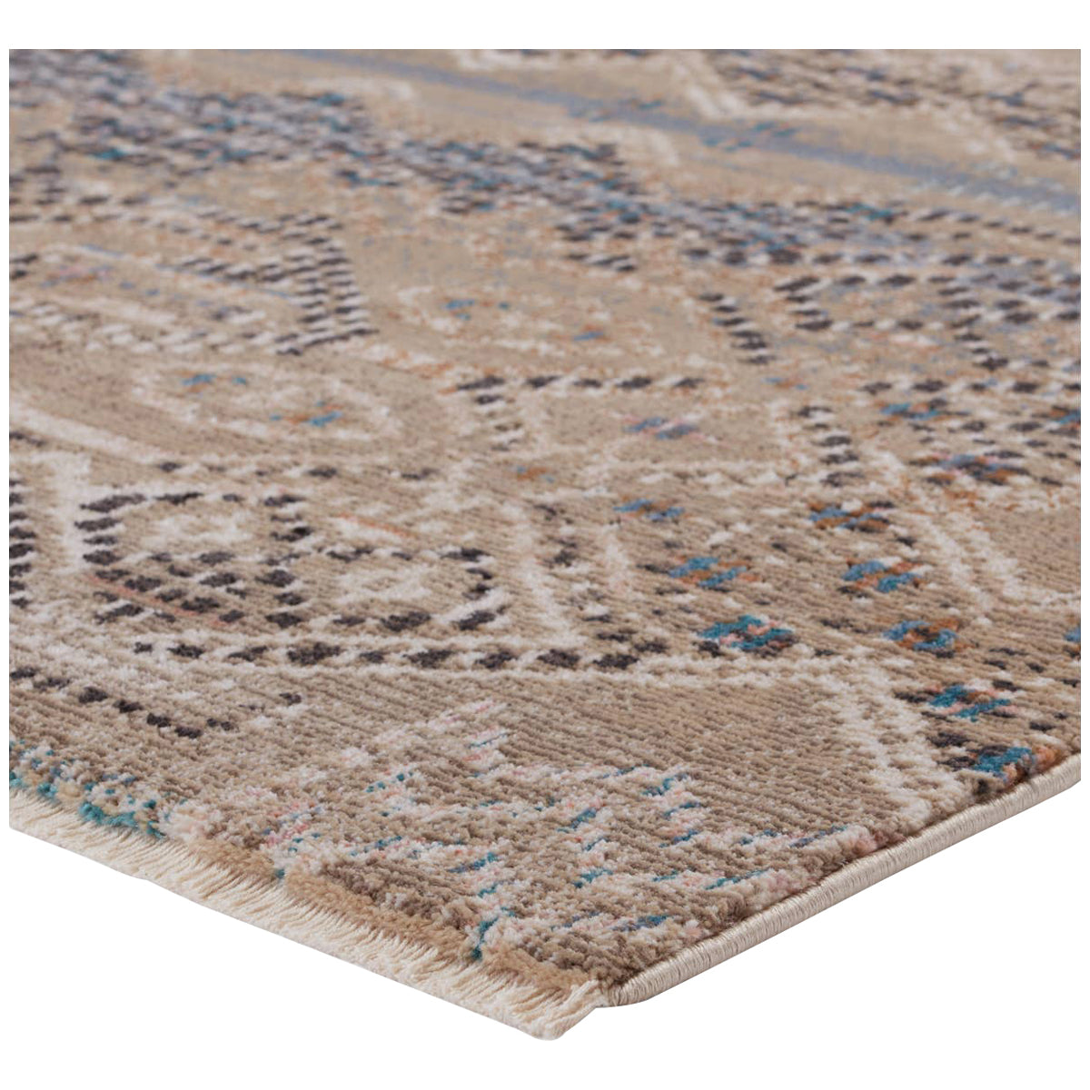 Jaipur Sanaa by Nikki Chu Tamari Tribal Tan Blue SBC09 Area Rug